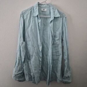 Uniqlo Mint Green Linen Shirt
